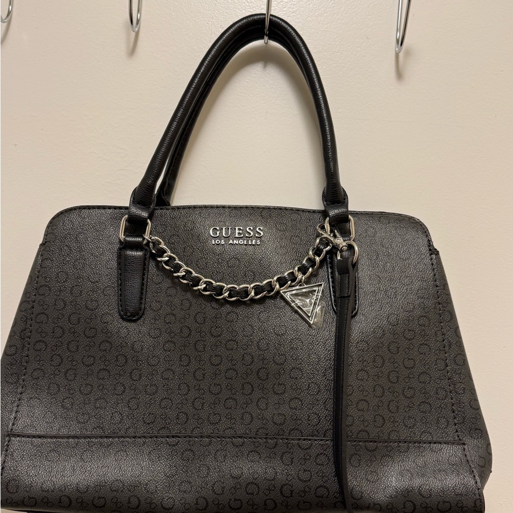 Guess Los Angeles - Black Embossed Leather Handbag